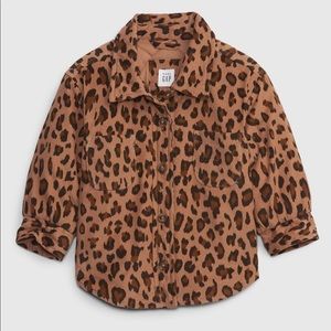 Gap Baby Leopard Shirt Jacket, 0-6M